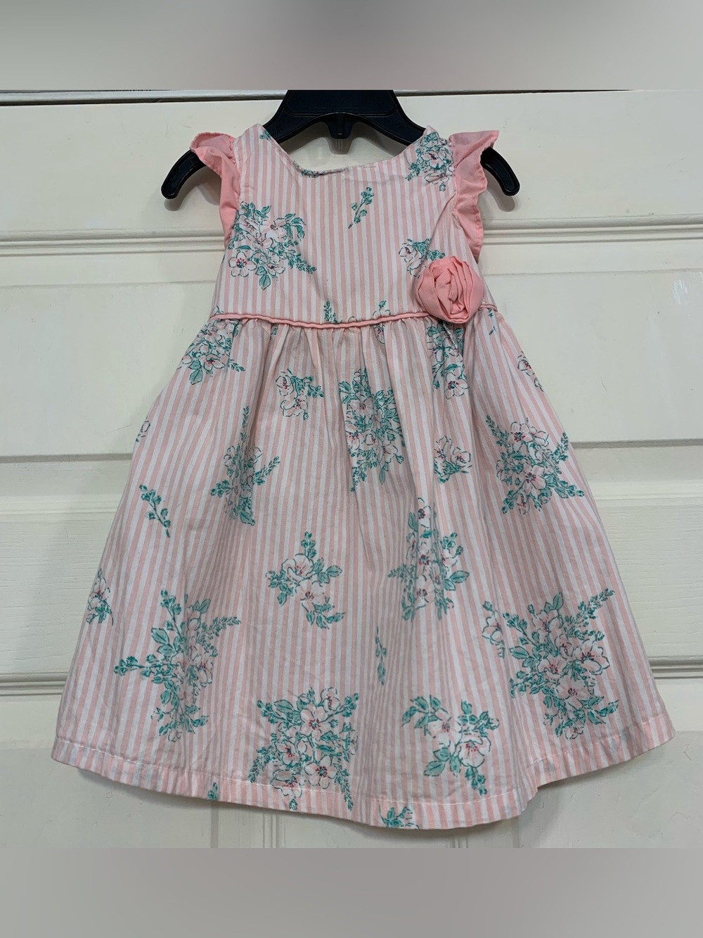 Penny M 18 Month Infant Pink & White Summer Dress. 3592